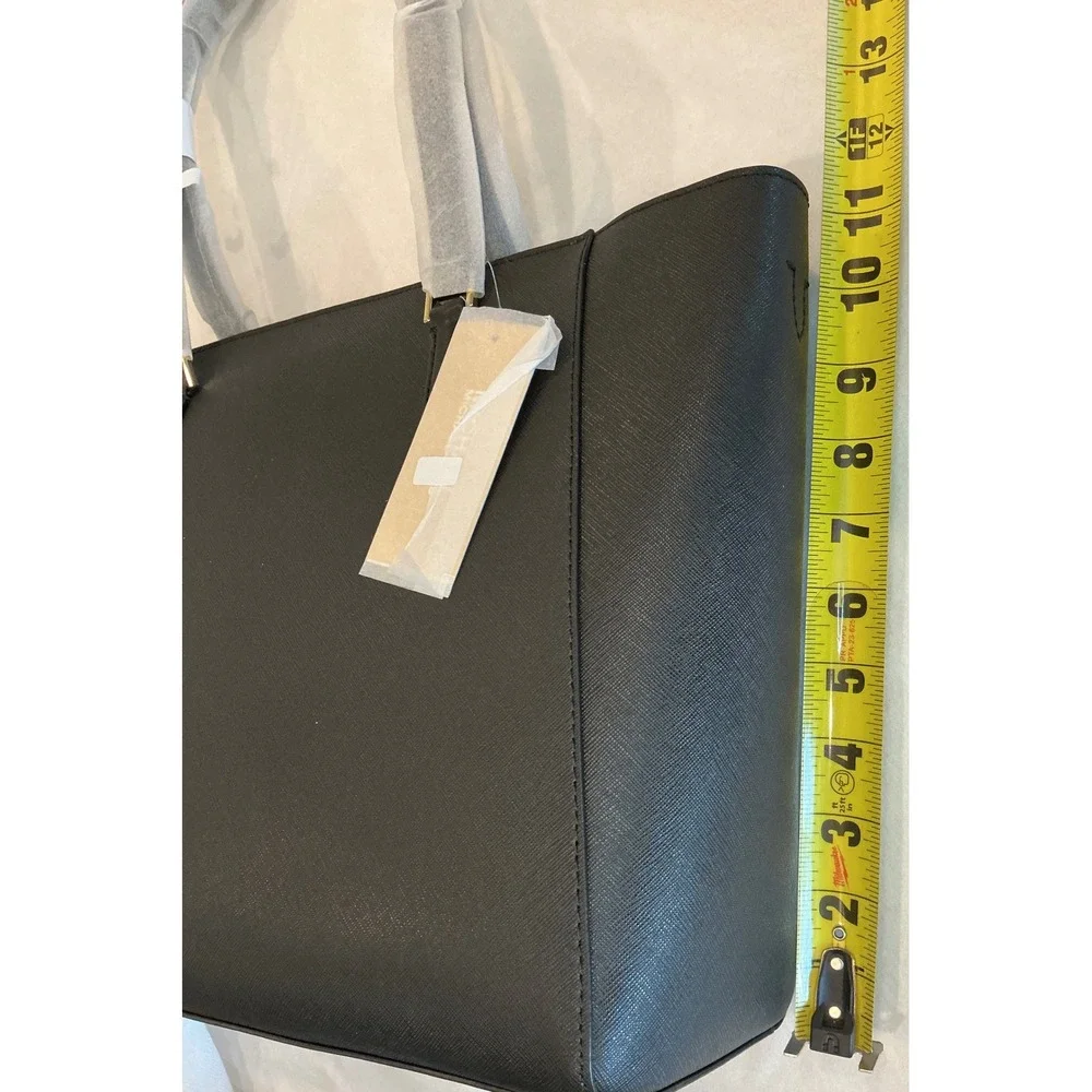 Michael Kors Charlotte LG‎ 3in1 Tote Black Leather MSRP $678 NWT